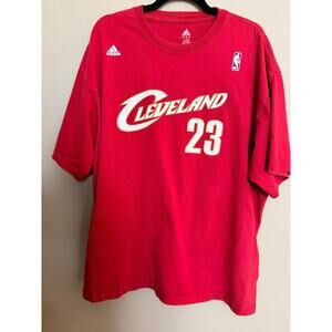 LeBron James Cleveland Cavaliers #23 Adidas Short Sleeve T Shirt 2XL Red NBA